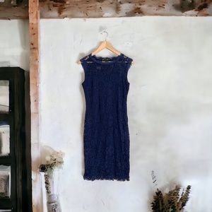 NWOT Women's Navy Lace Sleeveless Cap Sleeve Dress